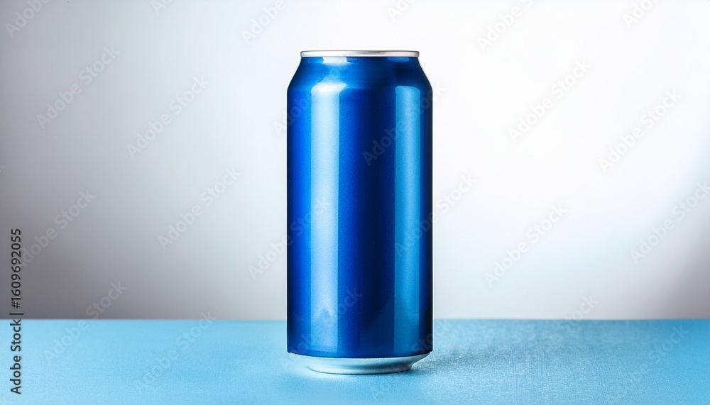Fototapeta premium blue soda can mockup template on transparent background