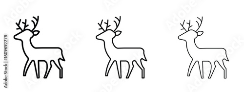 Deer icon linear style sign for mobile concept and web design.