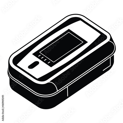Portable Pulse Oximeter Illustration Depicting a Compact Device for Measuring Oxygen Saturation and Heart Rate Noninvasively and Accurately