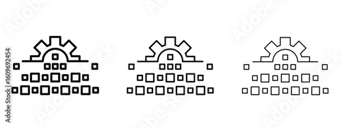 Digital transformation icon linear style sign for mobile concept and web design.