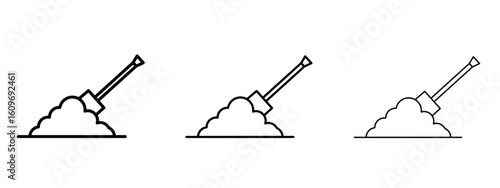 Digging icon linear style sign for mobile concept and web design.