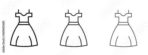 Dress icon linear style sign for mobile concept and web design.