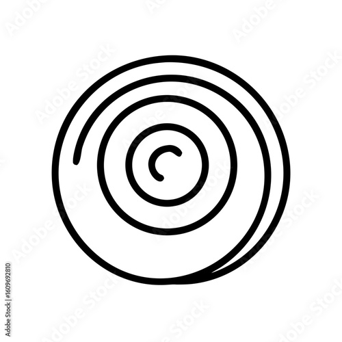 Monochrome round hay bale icon with spiral design concept of icon set  