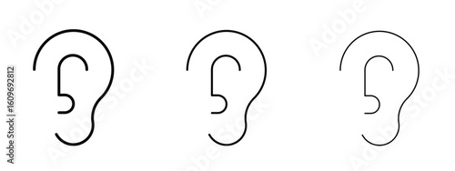 Ear icon linear style sign for mobile concept and web design.