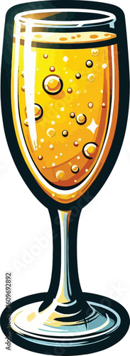 A vector illustration champagne glass