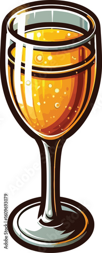A vector illustration champagne glass