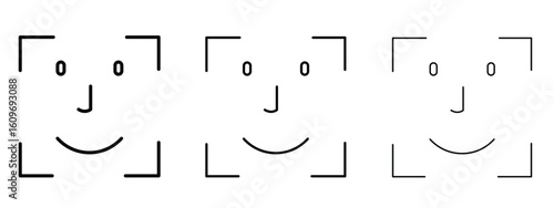 Face id icon linear style sign for mobile concept and web design.