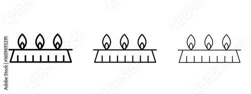 Fire burner icon linear style sign for mobile concept and web design.