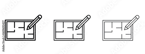 Floor plan icon linear style sign for mobile concept and web design.