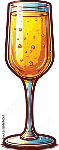 A vector illustration champagne glass