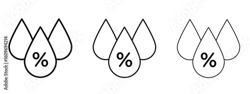 Humidity icon linear style sign for mobile concept and web design.