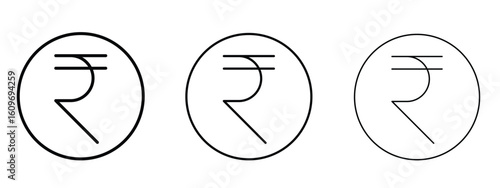 Indian rupee icon linear style sign for mobile concept and web design.