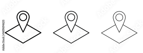 Land layer location icon linear style sign for mobile concept and web design.