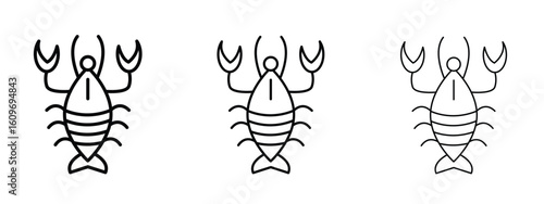 Lobster icon linear style sign for mobile concept and web design.