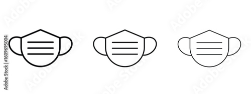 Mask face icon linear style sign for mobile concept and web design.