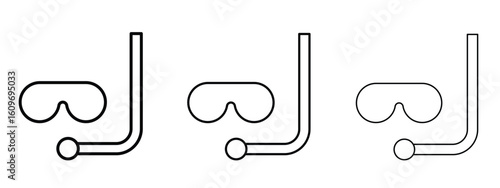 Mask snorkel icon linear style sign for mobile concept and web design.