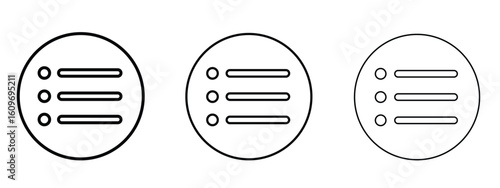Menu list button icon linear style sign for mobile concept and web design.