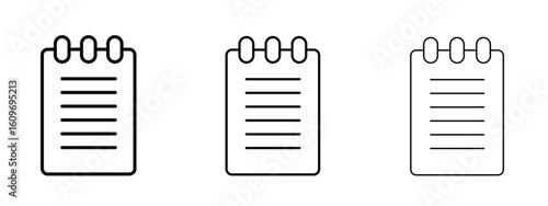 Memo Pad icon linear style sign for mobile concept and web design.