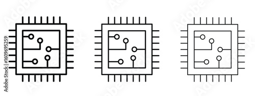 Microchip icon linear style sign for mobile concept and web design.