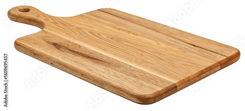 Wooden cutting board kitchen tool for cooking and food preparation with handle perfect for chefs
