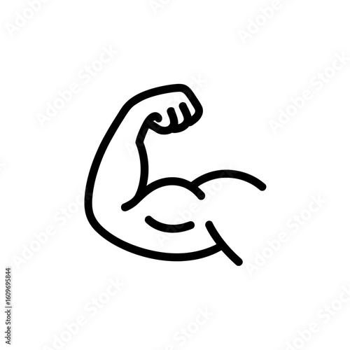 Bicep Muscle Flexing Arm Strength Symbol of Physical Fitness