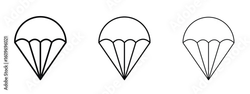 Parachute icon linear style sign for mobile concept and web design.
