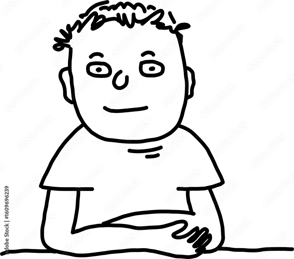 Obraz premium Calm Hand-Drawn Relaxed Face