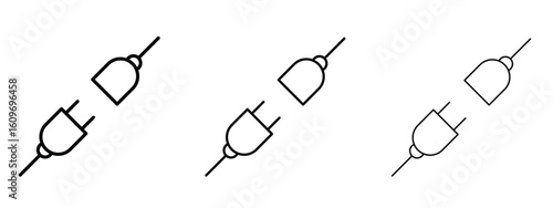Plug connection icon linear style sign for mobile concept and web design.