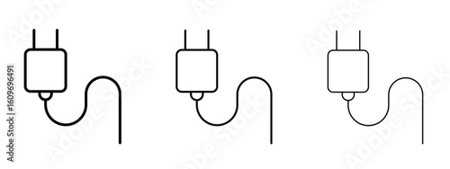 Plug icon linear style sign for mobile concept and web design.