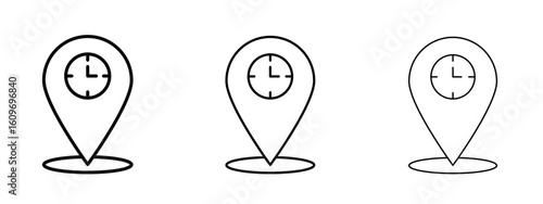 Real time location icon linear style sign for mobile concept and web design.