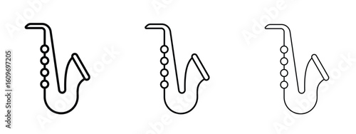 Saxophone icon linear style sign for mobile concept and web design.