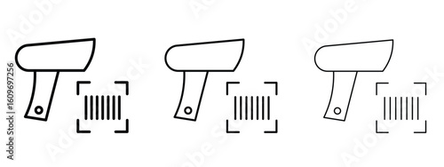 Scanner gun icon linear style sign for mobile concept and web design.