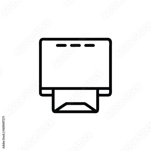 Minimalist outline icon a paper towel dispenser graphic
