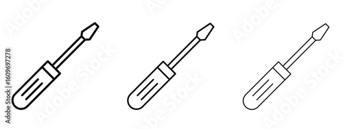 Screwdriver icon linear style sign for mobile concept and web design.