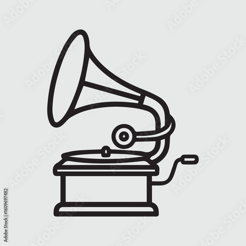 retro gramophone vinyl ready vector illustration