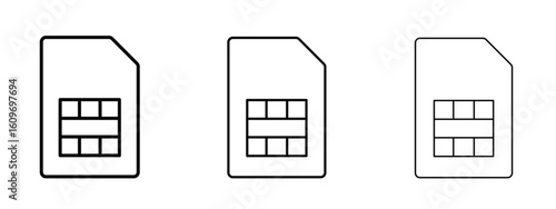 Sim card icon linear style sign for mobile concept and web design.