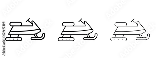 Snowmobile icon linear style sign for mobile concept and web design.