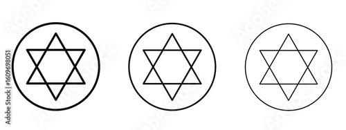 Star of David icon linear style sign for mobile concept and web design.
