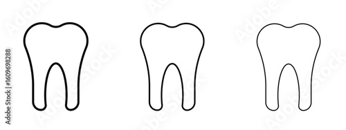 Teeth icon linear style sign for mobile concept and web design.