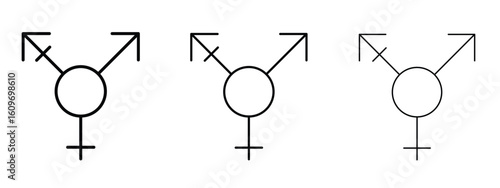 Transgender icon linear style sign for mobile concept and web design.