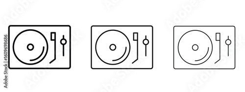 Turntable icon linear style sign for mobile concept and web design.