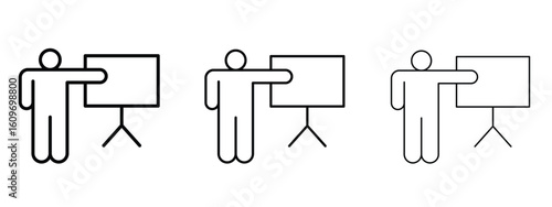 User chalkboard icon linear style sign for mobile concept and web design.