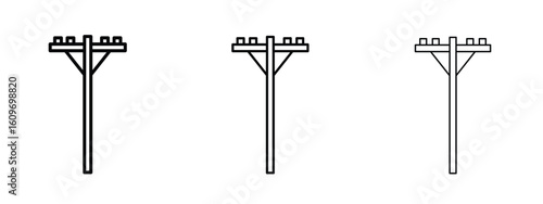 Utility pole icon linear style sign for mobile concept and web design.