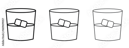 Whiskey Glass icon linear style sign for mobile concept and web design.