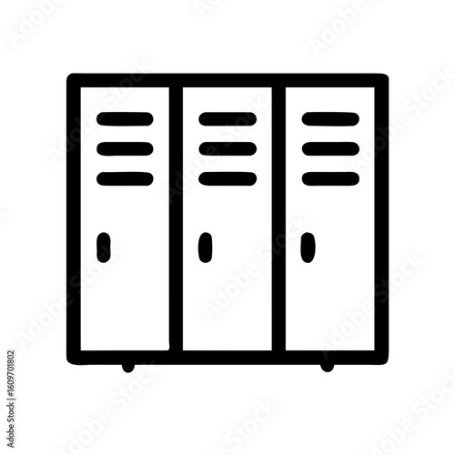 Pictogram Icon of School Lockers for Education and Student Storage

