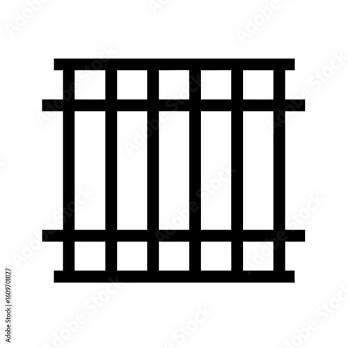 Pictogram Icon of Prison Bars for Justice, Security, and Law Enforcement

