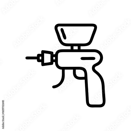 Paint sprayer tool for spraying paint in outline style  