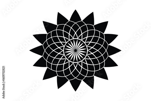 Thin Concentric Mandala Design with Central Spar