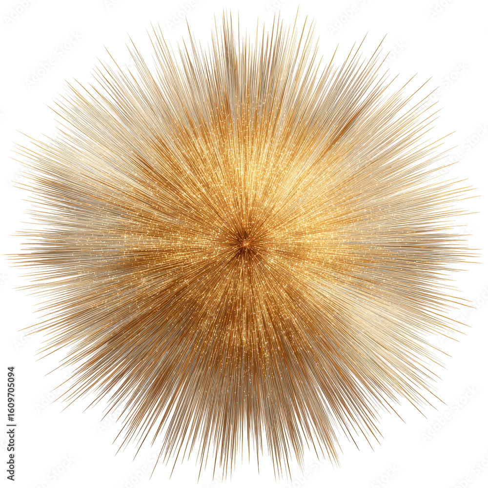 Fototapeta premium Golden starburst decoration shining brightly in modern setting