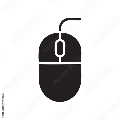 Black computer mouse with cord technology input device